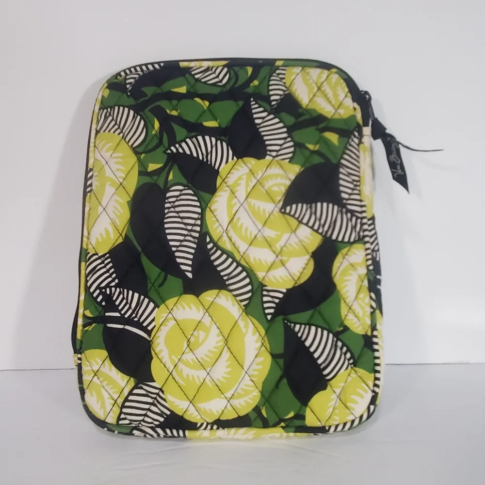 Vera Bradley Yellow Black Neon Rose Case Sleeve for iPad or Tablet